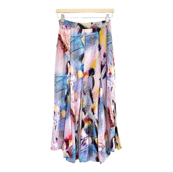 NWT Anthropologie Colorful Abstract A-Line Midi Skirt Size 2 - Picture 8 of 16